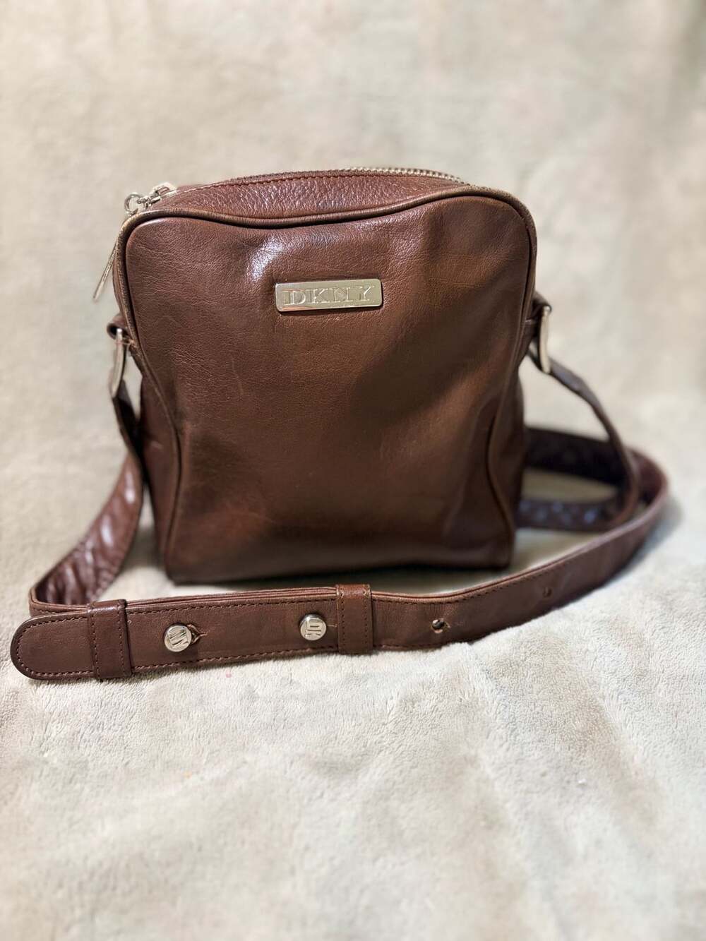 DKNY Brown Leather Crossbody Bag